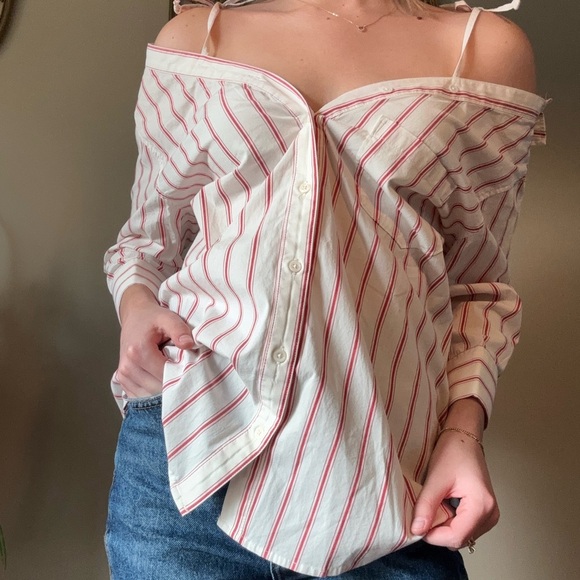 Striped Off-Shoulder Blouse - Picture 2 of 6